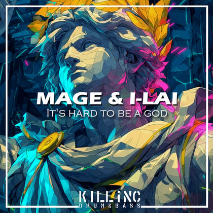 It's hard to be a god album by Mage - Drum and Bass Cover Art