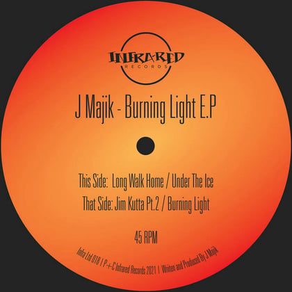 Burning Light EP album by J Majik - Drum and Bass Cover Art