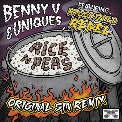 Rice n Peas (Original Sin Remix) album by Benny V, Original Sin & DJ Uniques - Drum and Bass Cover Art