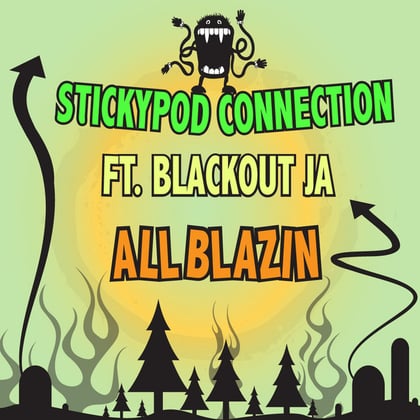 All Blazin album by Lowriderz & Blackout JA - Drum and Bass Cover Art