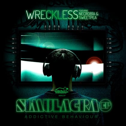 Simulacra album by Wreckless, Sweetpea & Necrobia - Drum and Bass Cover Art