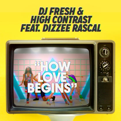 How Love Begins (feat. Dizzee Rascal) [Hardcore Will Never Die Edit] album by DJ Fresh & High Contrast - Drum and Bass Cover Art