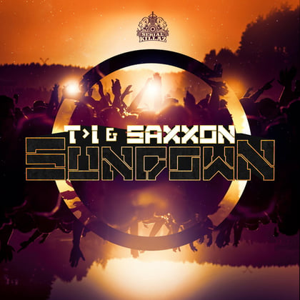 Sundown EP album by T>I & Saxxon - Drum and Bass Cover Art