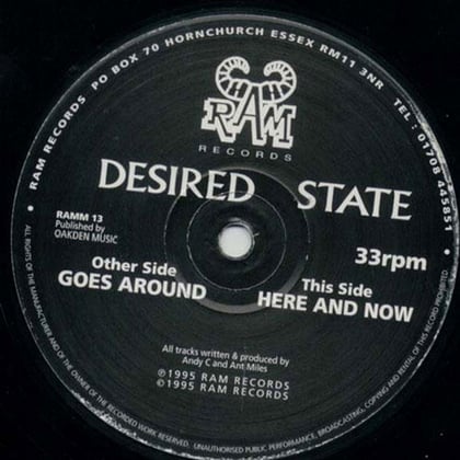 Goes Around / Here and Now album by Desired State - Drum and Bass Cover Art