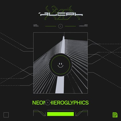 NEON HIEROGLYPHICS album by ALEPH - Drum and Bass Cover Art