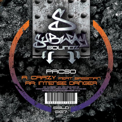 Crazy / Intense danger album by Pacso & MC Bassman - Drum and Bass Cover Art