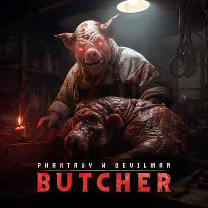 Butcher album by DJ Phantasy, SASASAS & Devilman - Drum and Bass Cover Art