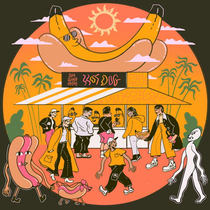 HotDog album by M-zine - Drum and Bass Cover Art