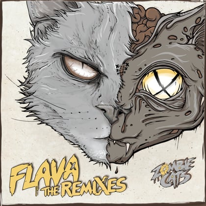 Flava - The Remixes album by Zombie Cats - Drum and Bass Cover Art