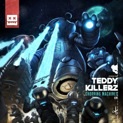 Chopping Machines EP album by A.M.C & Teddy Killerz - Drum and Bass Cover Art