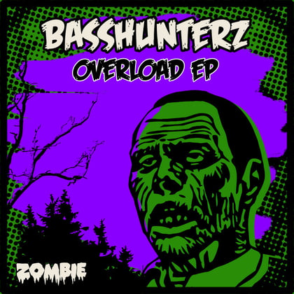 Overload EP album by BASSHUNTERZ - Drum and Bass Cover Art