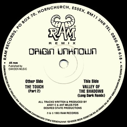 The Touch, Pt. 2 / Valley of the Shadows (Long Dark Remix) album by Origin Unknown - Drum and Bass Cover Art