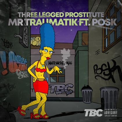 Three Legged Prostitute album by Mr Traumatik - Drum and Bass Cover Art