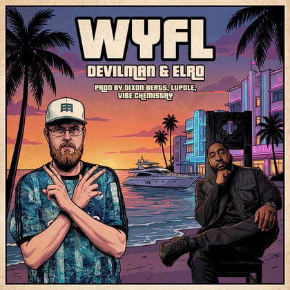 WYFL album by Vibe Chemistry, Elro, Devilman & DixonBeats - Drum and Bass Cover Art