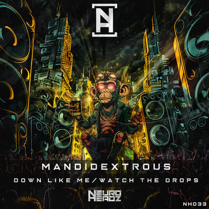 Down Like Me / Watch The Drops album by Mandidextrous - Drum and Bass Cover Art