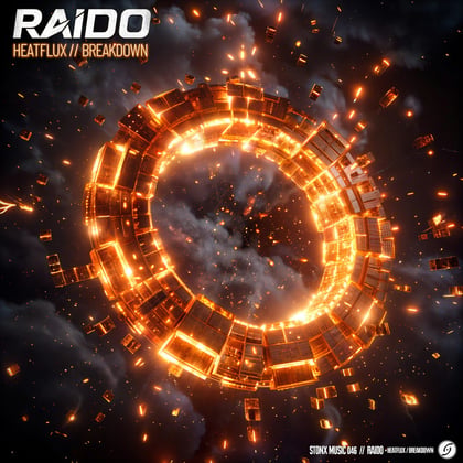Heatflux / Breakdown album by RAIDO - Drum and Bass Cover Art