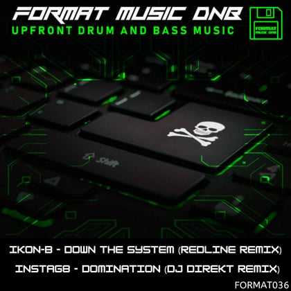 Down The System (Redline Remix) & Domination (Dj Direkt Remix) album by Ikon-B - Drum and Bass Cover Art
