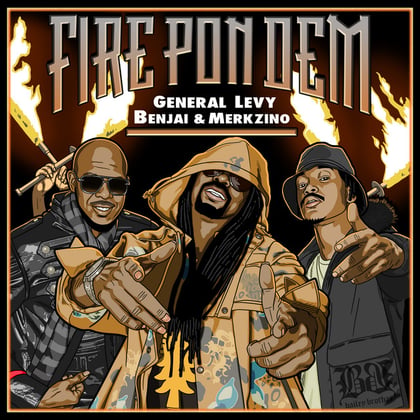 Fire Pon Dem album by General Levy, merkzino, Benjai & marzbeats - Drum and Bass Cover Art