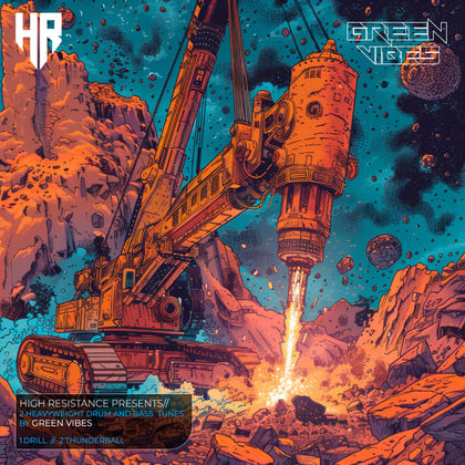 Drill / Thunderball album by Green Vibes - Drum and Bass Cover Art