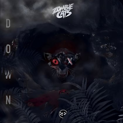 DOWN album by Zombie Cats - Drum and Bass Cover Art