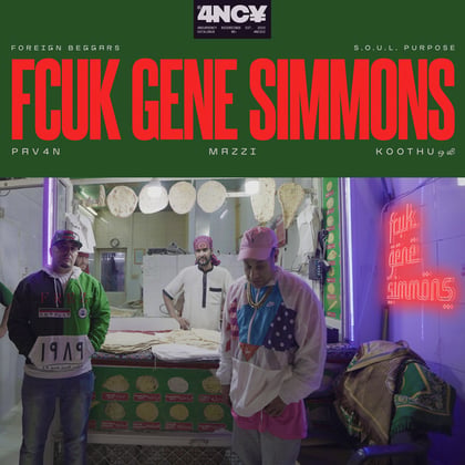 FCUK GENE SIMMONS album by Burr Oak, PAV4N, Mazzi & Koothu ஒலி - Drum and Bass Cover Art