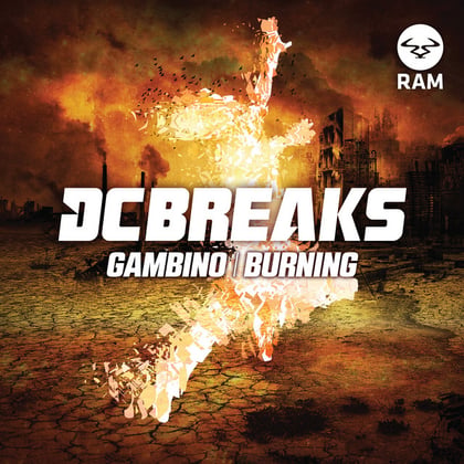 Gambino / Burning album by DC Breaks - Drum and Bass Cover Art