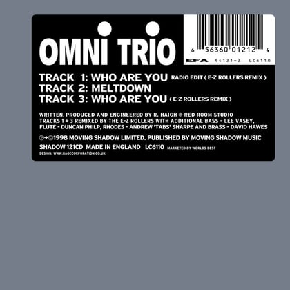 Who Are You? (E-Z Rollers Remix Radio Edit) / Meltdown / Who Are You? (E-Z Rollers Remix) album by Omni Trio - Drum and Bass Cover Art