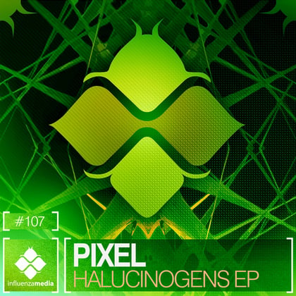 Halucinogens EP album by Pixel & Enea - Drum and Bass Cover Art