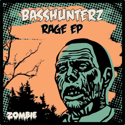 Rage EP album by BASSHUNTERZ - Drum and Bass Cover Art