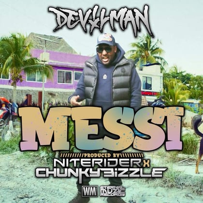Messi album by Niterider, Devilman & Chunky Bizzle - Drum and Bass Cover Art