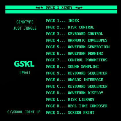 Ah ' G Skool Joint ' LP album by Genotype - Drum and Bass Cover Art