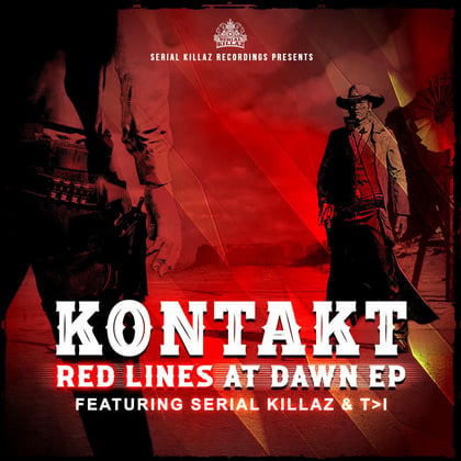 Redlines at Dawn EP album by Serial Killaz, T>I & Kontakt - Drum and Bass Cover Art