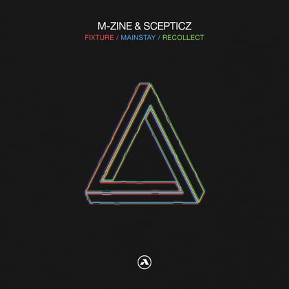 Fixture/ Mainstay/ Recollect album by M-zine & Scepticz - Drum and Bass Cover Art