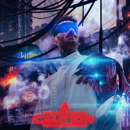 Caution album by Dirtyphonics & Wodd - Drum and Bass Cover Art