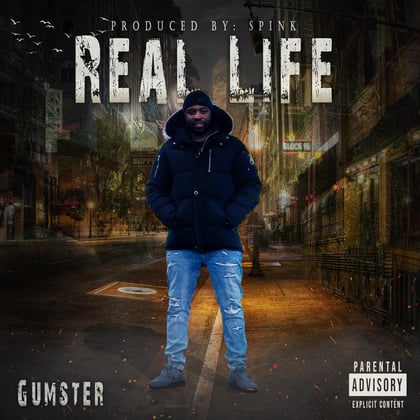 Real Life album by Gumster - Drum and Bass Cover Art