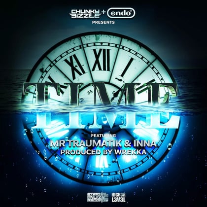 Time album by MC Endo, Mr Traumatik & MC Inna - Drum and Bass Cover Art