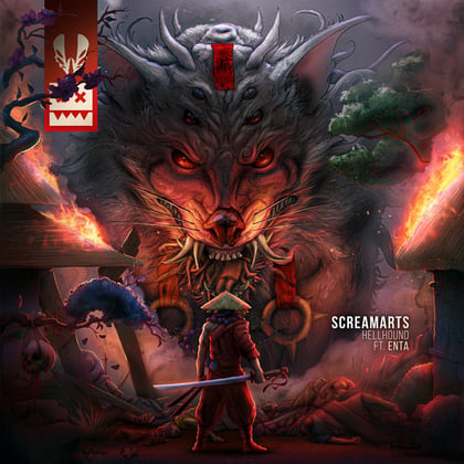 Hellhound album by Screamarts & enta - Drum and Bass Cover Art