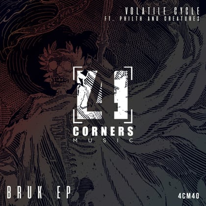 Bruk EP album by Volatile Cycle, Philth & Creatures - Drum and Bass Cover Art