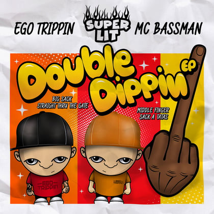 Double Dippin album by Ego Trippin & MC Bassman - Drum and Bass Cover Art