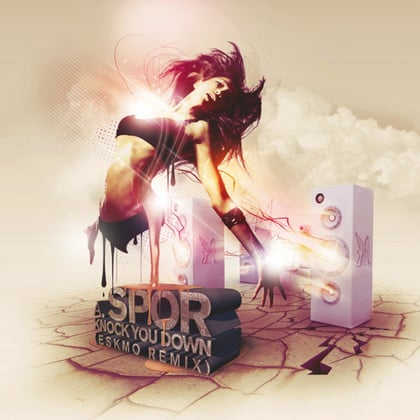 Knock You Down - Single (Eskmo, Datsik & Excision Remixes) album by Spor - Drum and Bass Cover Art