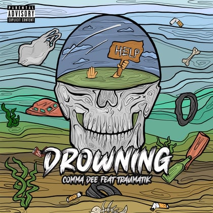 Drowning album by Jay Rome, Mr Traumatik & Comma Dee - Drum and Bass Cover Art