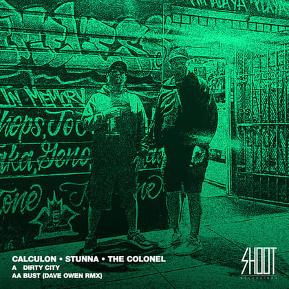 Dirty City / Bust Remix album by Calculon & OB1 - Drum and Bass Cover Art