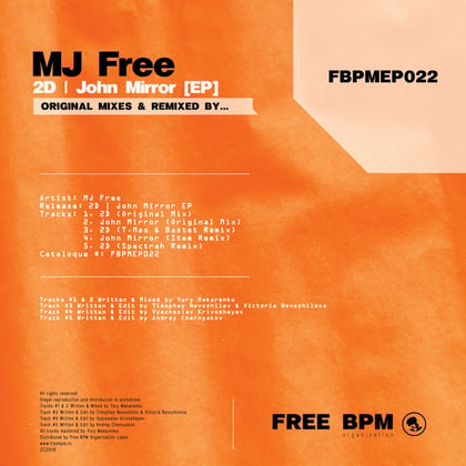2D / John Mirror album by MJ Free - Drum and Bass Cover Art