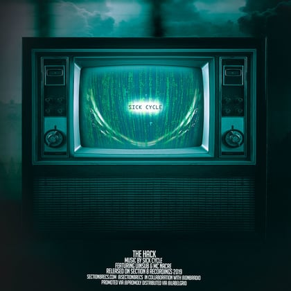 The Hack EP album by UnSub, Sick Cycle & Mc Nacre - Drum and Bass Cover Art