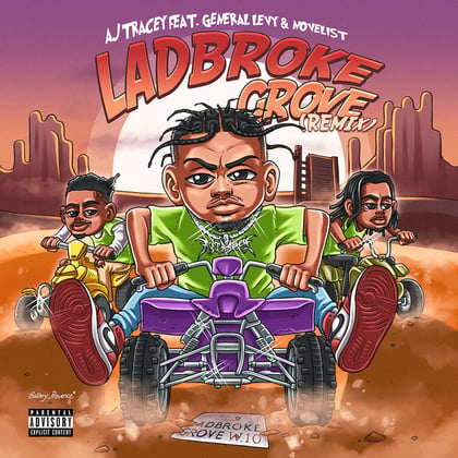 Ladbroke Grove (Remix) [feat. General Levy & Novelist] album by General Levy, AJ Tracey & Novelist - Drum and Bass Cover Art