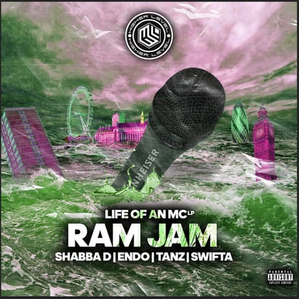 Ram Jam album by MC Shabba D, MC Endo & Higher Level - Drum and Bass Cover Art