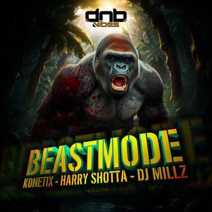 Beast Mode album by Konetix, Harry Shotta & DJ Millz - Drum and Bass Cover Art