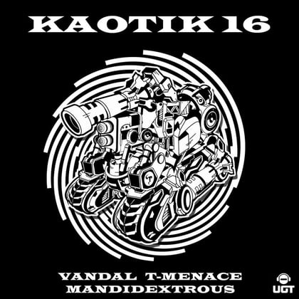 Kaotik 16 album by AIRGLO, Mandidextrous, Vandal & T-Menace - Drum and Bass Cover Art