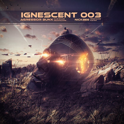 Ignescent 003 album by NickBee & Agressor Bunx - Drum and Bass Cover Art