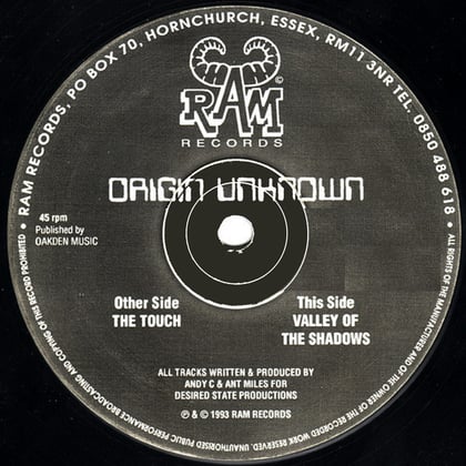 The Touch / Valley of the Shadows album by Origin Unknown - Drum and Bass Cover Art